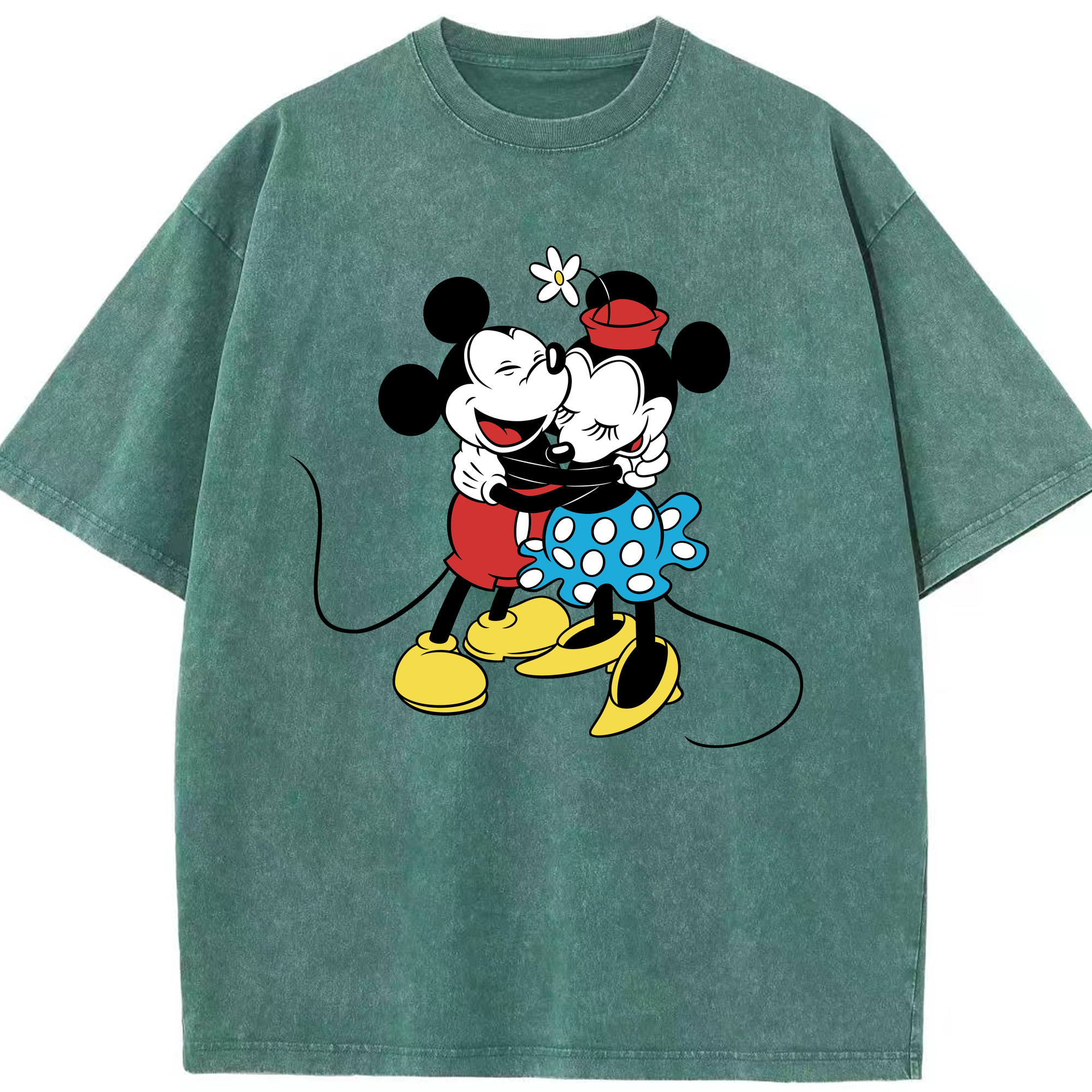 （画像用） ミッキーマウス Mickey Mouse 綿100% ヴィンテージ風 半袖Tシャツ（フロントプリント）